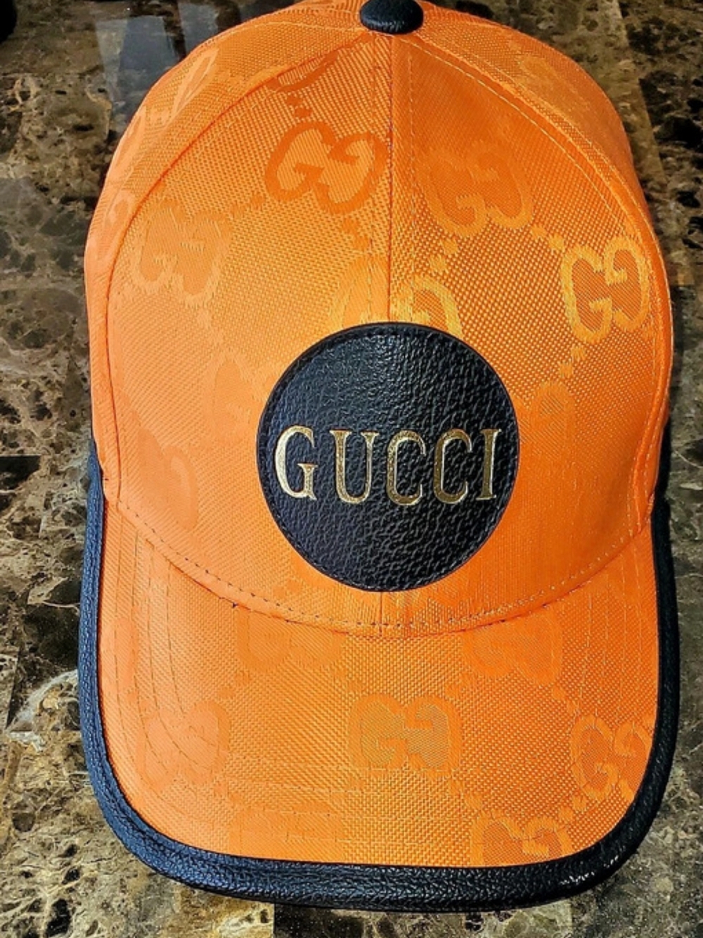 Gucci GG Canvas Baseball Cap Orange Black
